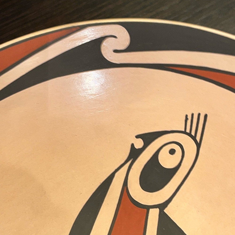 Mata Ortiz signed José Andres Villalba Mexico Southwestern Native Pottery Plate - Picture 7 of 12